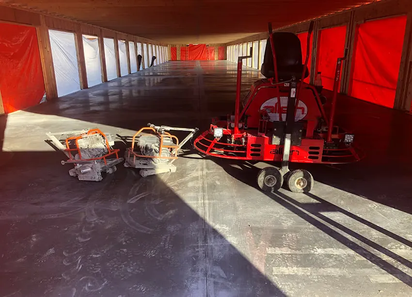 Mini-storage facility concrete slab and aprons